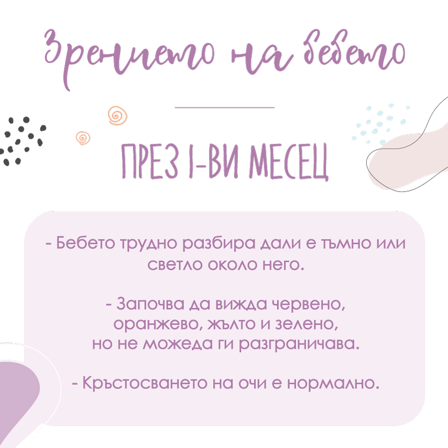 Зрение на бебето - 1 месец